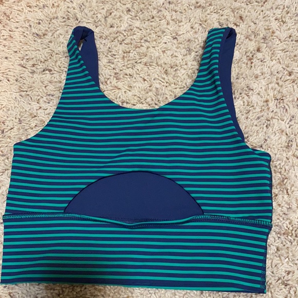 BNWOT DYI Elevate Bra in Navy/Green Stripes Size Small - Picture 2 of 4
